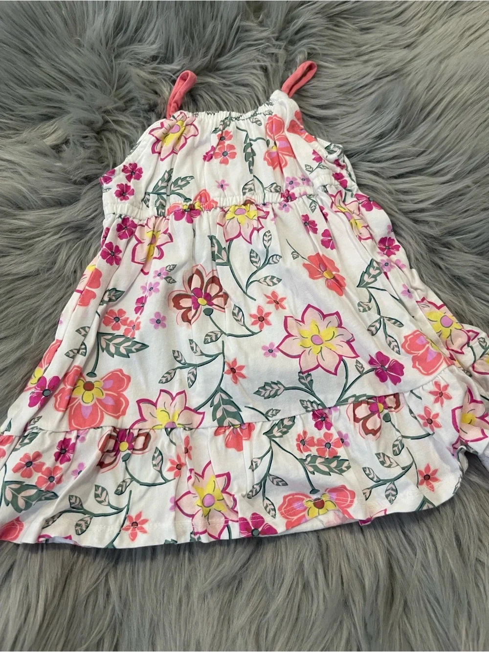 Carters Baby Dress white with flowers size 12 months # 2774